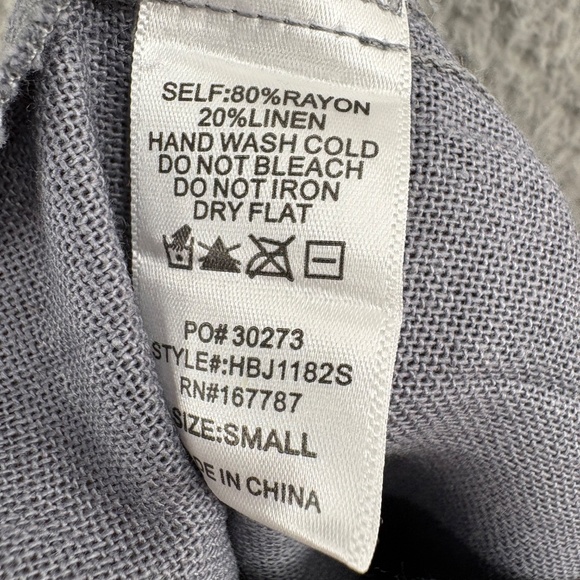 Hunter & Brown Linen Blend Lagenlook Wide Leg Jumpsuit Overalls Gray Small - Picture 14 of 15